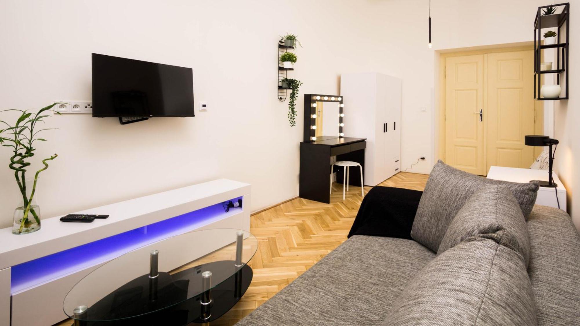 Black & White Apartment Prague By Wenceslas Square And Muzeum * Praga